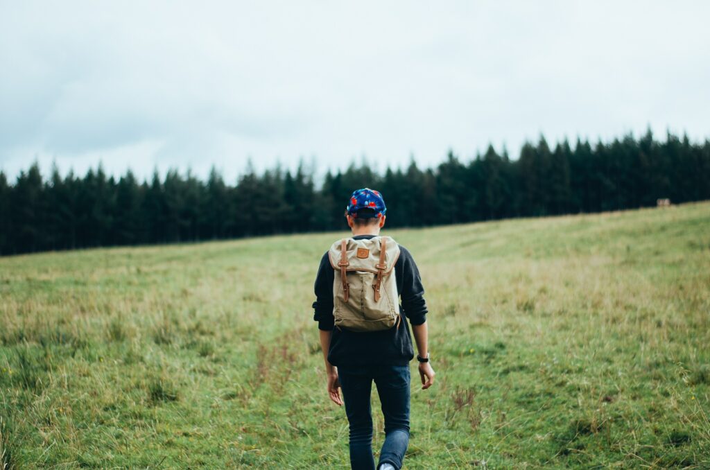 Hiker in clothes