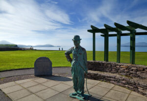 Charlie Chaplin statue in Waterville on the Ring of Kerry