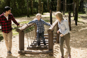 Kids playing at playground at Muckross Traditional Farms
